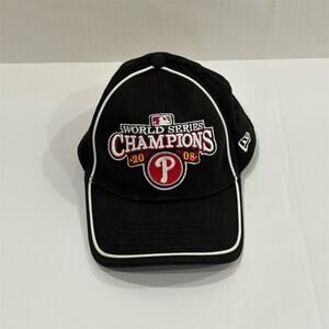 New Era Philadelphia Phillies 2008 World Series Champions Hat Cap Black OS